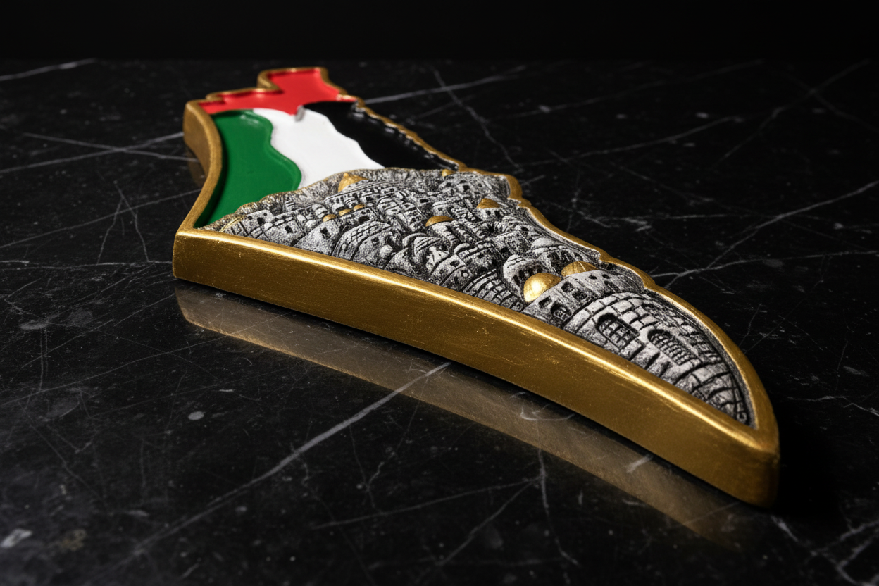 handcrafted Palestine Map Wall Art, Palestinian Home Decor, Resin Art, Keffiyeh Decor, Gift for Palestinians