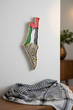 handcrafted Palestine Map Wall Art, Palestinian Home Decor, Resin Art, Keffiyeh Decor, Gift for Palestinians