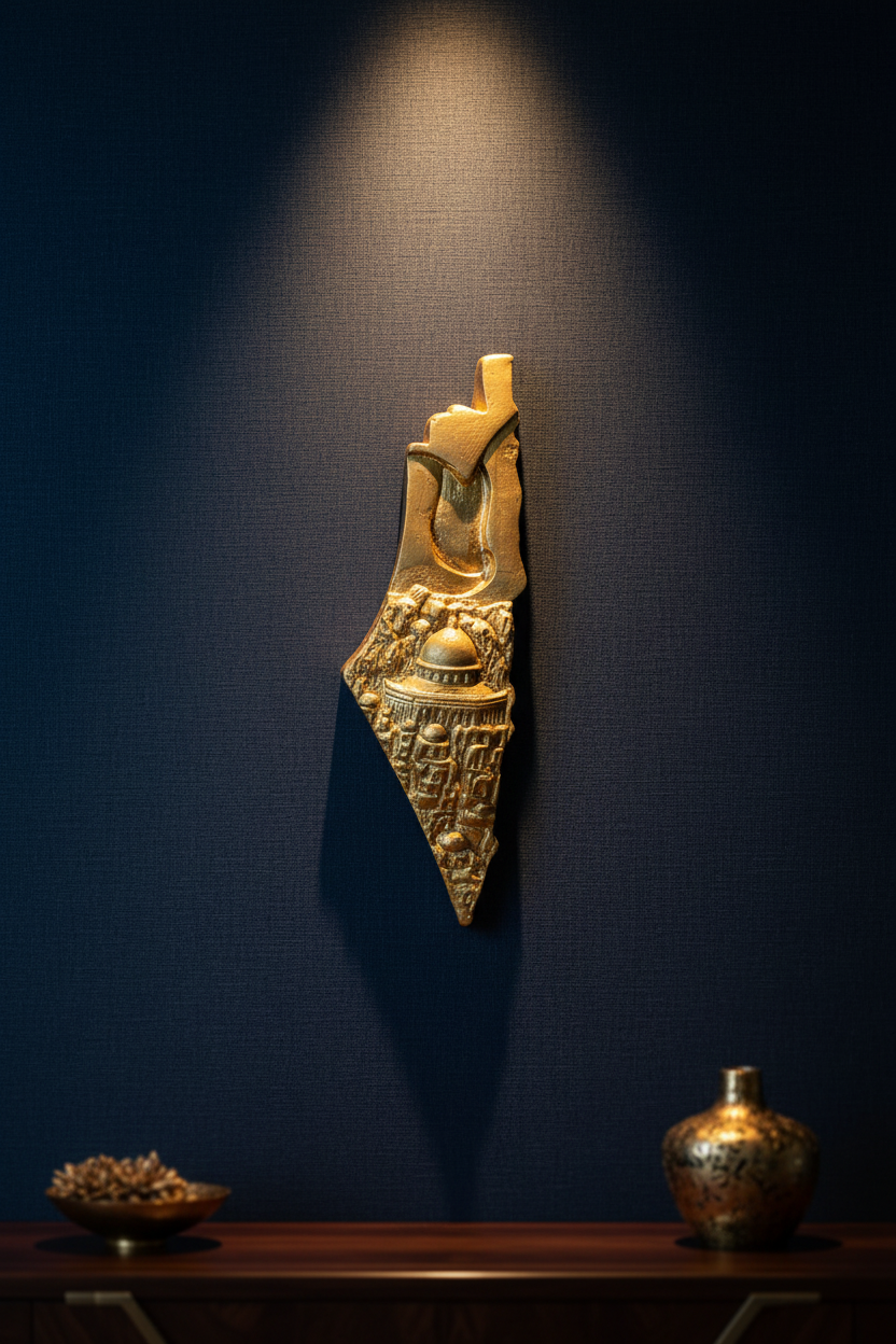 Gold on Navy Wall