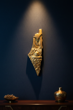 Gold on Navy Wall