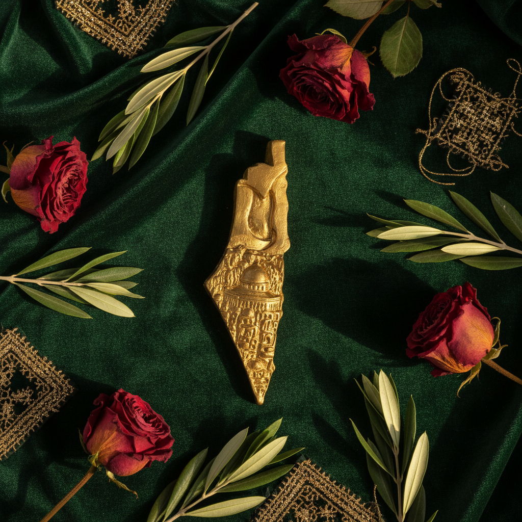 Gold Tatreez Green Velvet