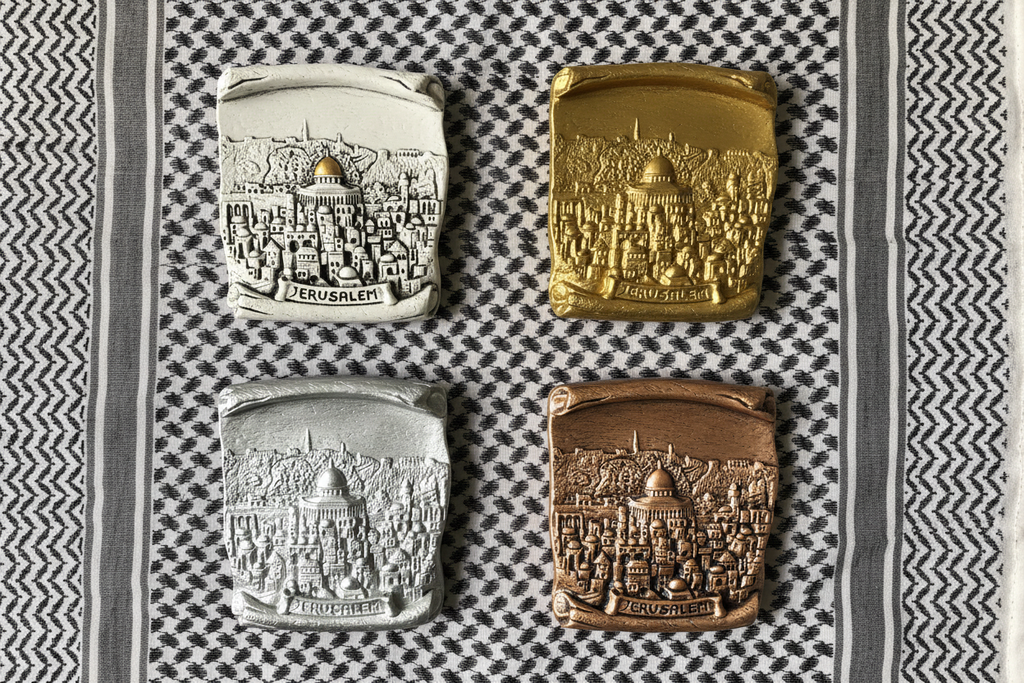Jerusalem Plaque - All 4 Colors on Keffiyeh