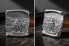 Jerusalem Plaque - Silver on Dark Marble