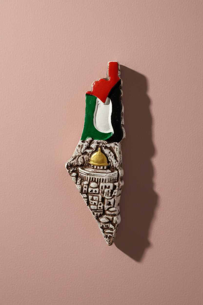 Palestine Map - Blush Pink Wall