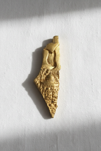 Palestine Map Gold - White Linen