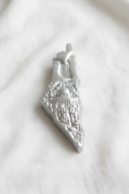 Palestine Map Silver - White Linen