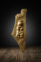 Palestine Map - Studio Black Background