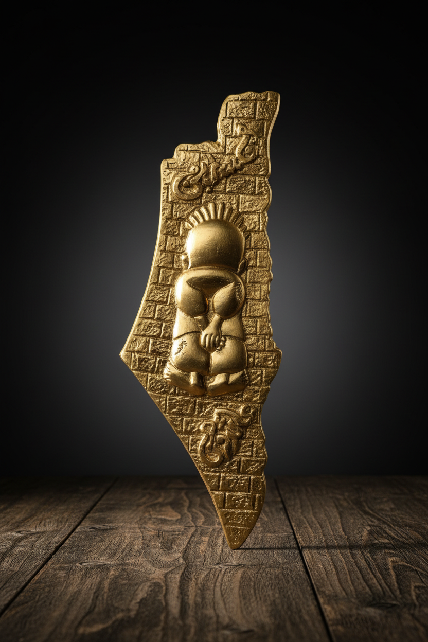 Palestine Map - Studio Black Background