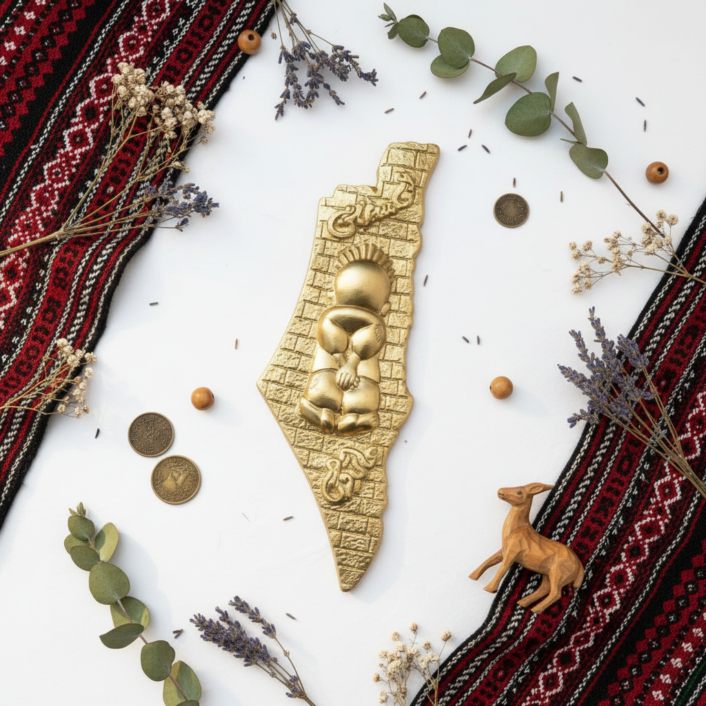 Palestine Map - White Flat Lay