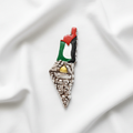 Palestine Map - White Muslin