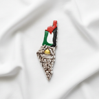 Palestine Map - White Muslin