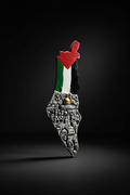 Palestinian Map Black White - Dark Dramatic