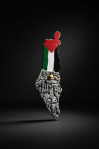 Palestinian Map Black White - Dark Dramatic