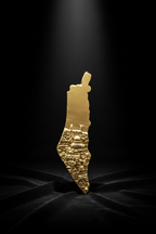 Palestinian Map Gold - Black Velvet