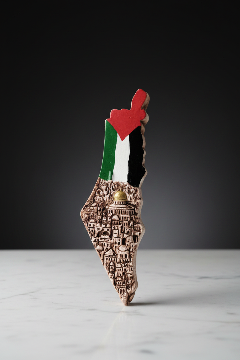 Palestinian Map Sculpture - Dark Luxury