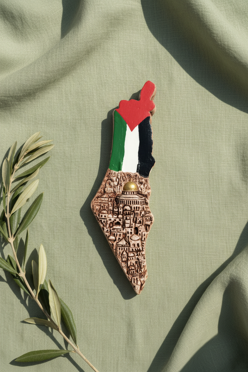Palestinian Map Sculpture - Flat Lay