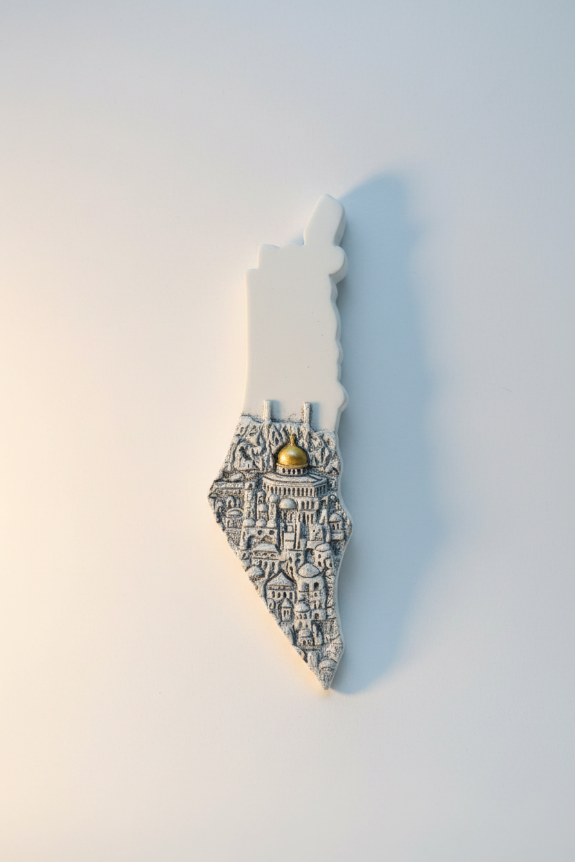 Palestinian Map Silver - White Studio