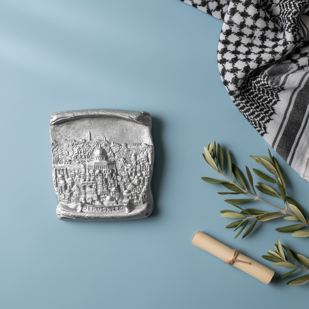 Silver - Dusty Blue with Keffiyeh