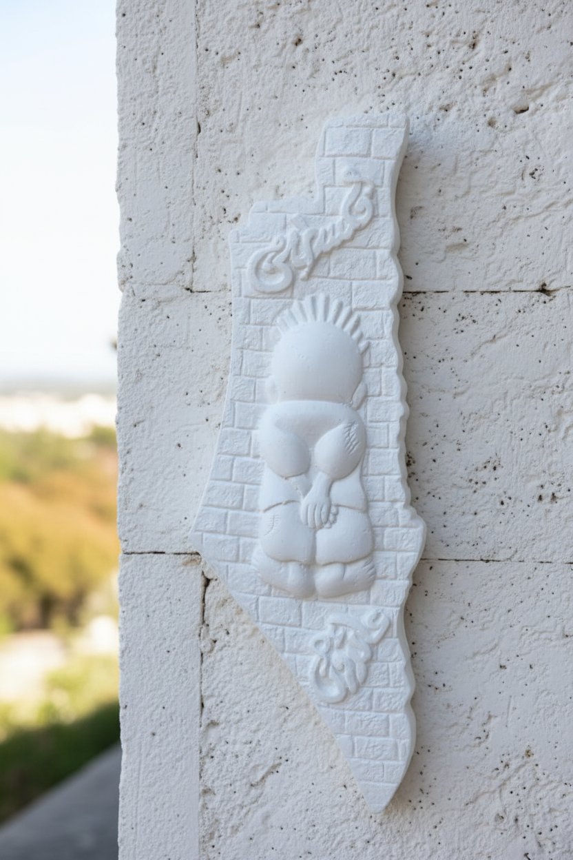 White Palestine Map - Morning Light Outdoor